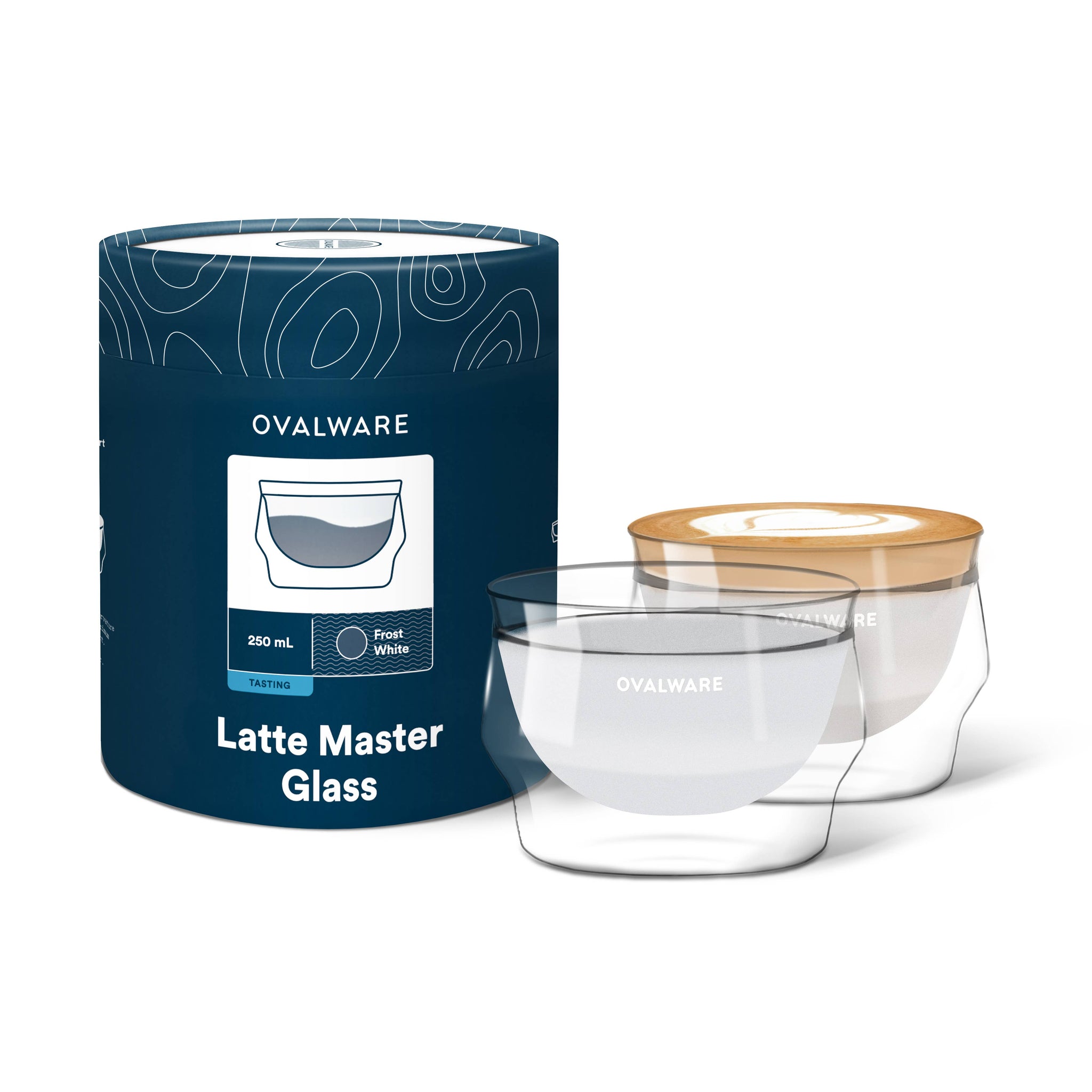 Double Wall Latte Master Glass | Frost White | 250mL | 8.5oz | Set